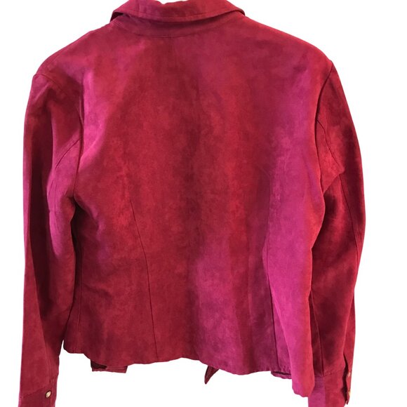 Fiorlini International Bomber Jacket: Vintage Zip-Up Shirt Jacket Magenta Size M - Picture 2 of 8